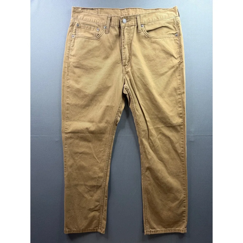 Levi's 514 Straight Fit Pants Mens Tan Khaki‎ WaterLess 34x29
